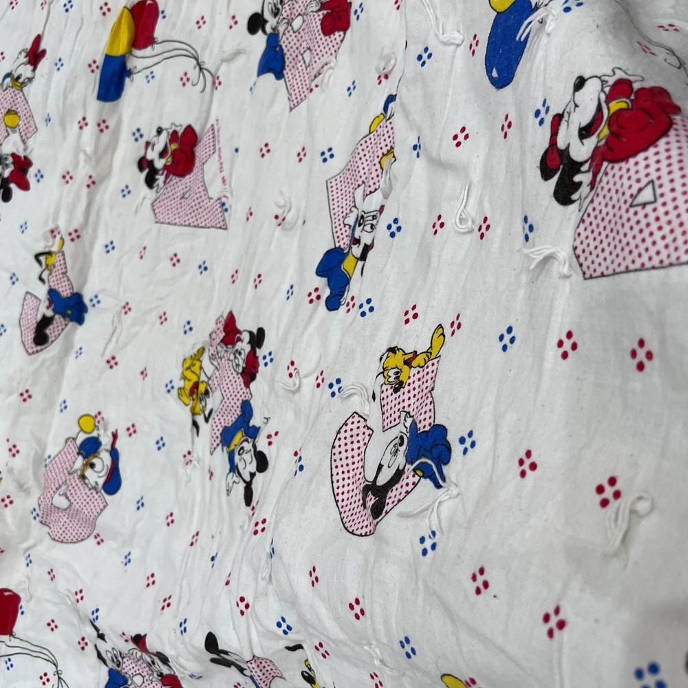 Vintage Walt Disney Baby Mickey Minnie Mouse Friends ABC Printed Crib Blanket - Picture 4 of 6